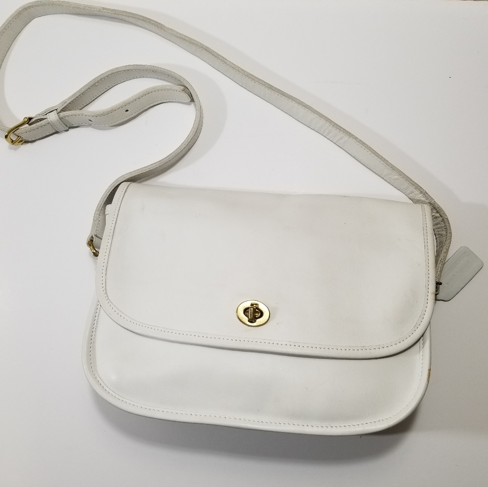 Vintage Coach City Bag White 9790
